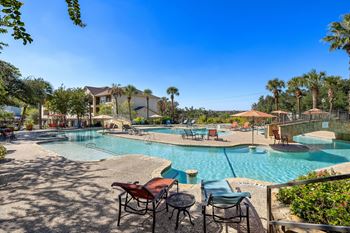 Poolside dining table